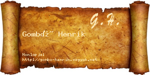 Gombó Henrik névjegykártya